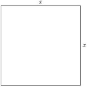 A square with width and height both labelled x.