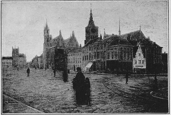 LA GRAND' PLACE, DIXMUDE (From a picture by M. Léon Cassel)