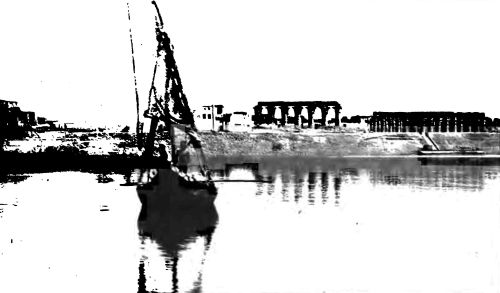 THE TEMPLE OF LUXOR ... ONCE MORE REFLECTING ITS COLUMNS IN THE NILE