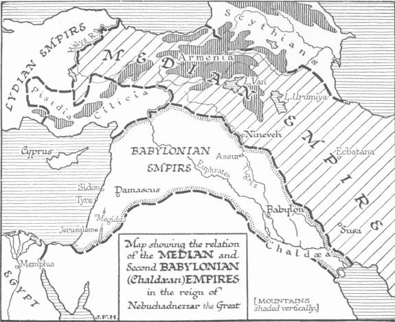 Map showing the relation of the Median and Second Babylonian (Chaldæan) Empires in the reign of Nebuchadnezzar the Great