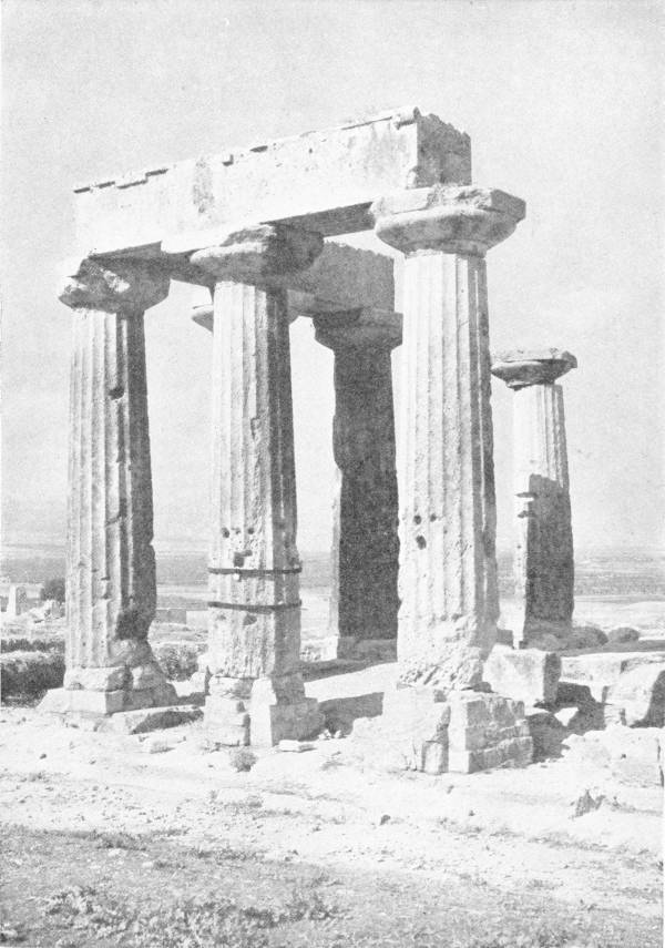 ALL THAT REMAINS OF THE GREAT TEMPLE OF CORINTH