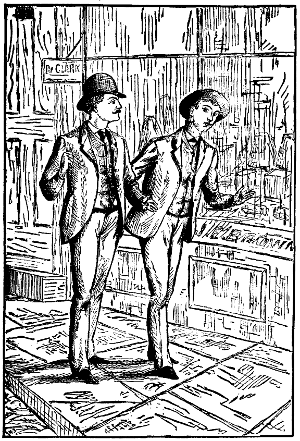 Vernet and Stanhope walking down the street, discussing the situation