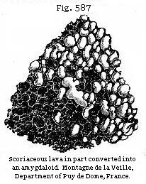 Fig. 587: Scoriaceous lava in part converted into an amygdaloid.