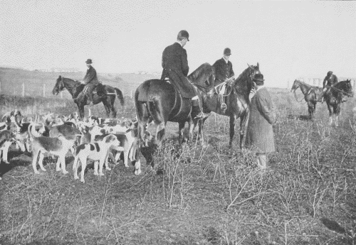 Roman Huntsmen on the Campagna.  Ancient Roman aqueduct in the background.
