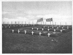 Graves of American soldiers who perished in the sinking of the Tuscania, at Port Charlotte, Island of Islay, Scotland (Times Photo Service)