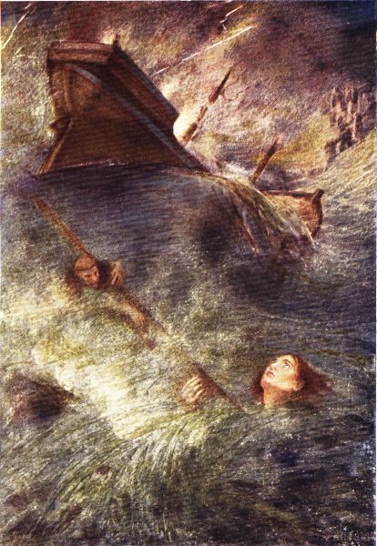 THE BLACK BOAT DRIVING BOTTOM UPWARD