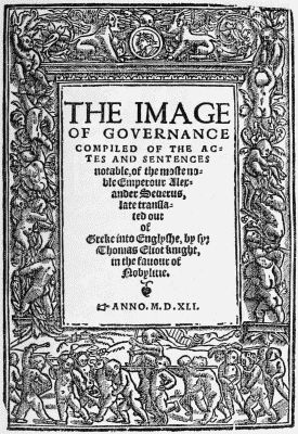 Title-page of Sir Thomas Elyot's Image of Governance.