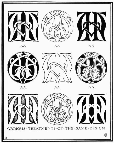 VARIOUS TREATMENTS OF THE SAME DESIGN PLATE I—AA