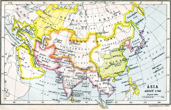 Asia About 1740