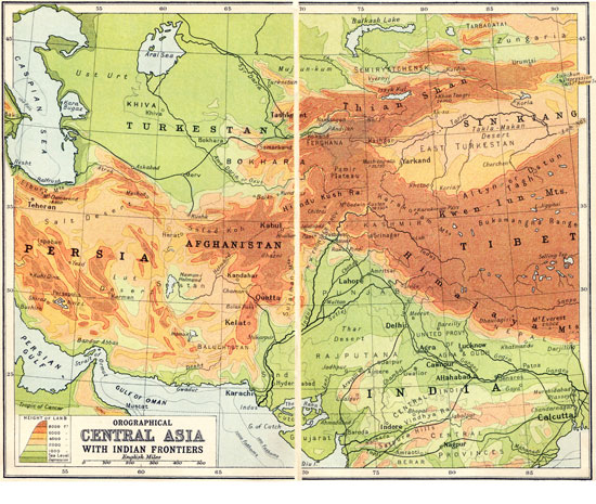 Orographical Central Asia