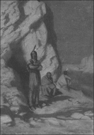 “Several Indians seated themselves before the mouth of the cave”