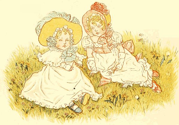 Two little girls o the grass