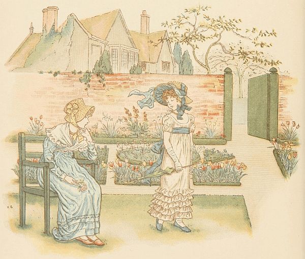 two girls in a garden
