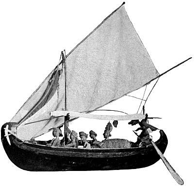 Wooden model of a boat