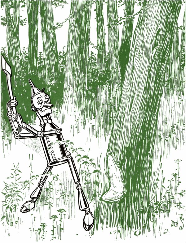 Woodsman chopping a tree