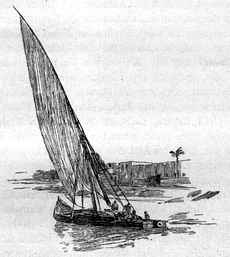 Eingeborenen-Barke vor Suez.