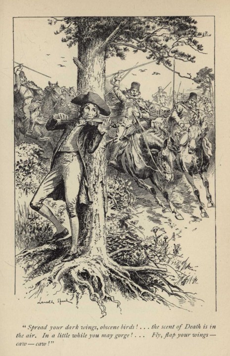 "Spread your dark wings, obscene birds! ... the scent of Death is in the air. In a little while you may gorge! ... Fly, flap your wings—caw—caw!"