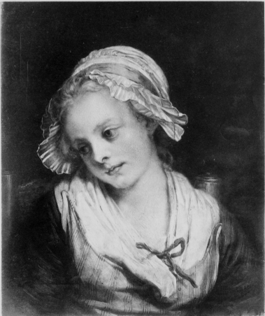 Plate LXXV.  Photo. Giraudon.  Young Girl.  By Greuze.  Musée Condé.