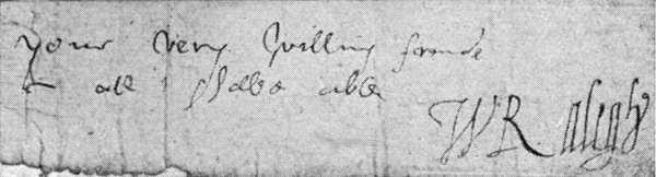 Sir Walter Ralegh's signature