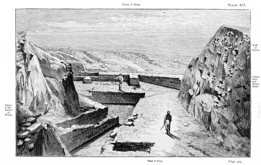 Page 303.  THE DOUBLE SCÆAN GATE, PALACE OF PRIAM, AND TOWER OF ILIUM.  From the North-West.
