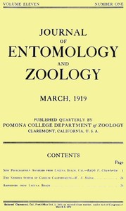 Journal of Entomology and Zoology, Vol. 11, No. 1, March 1919