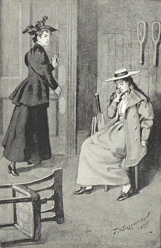 girl sitting on chair while another girl leaves