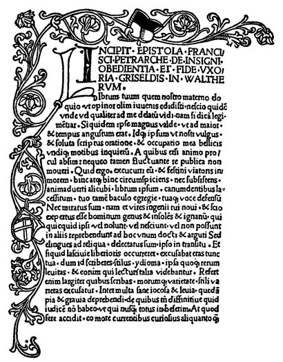 From John Zainer's Griseldis, Ulm, 1473