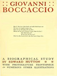 Giovanni Boccaccio, a Biographical Study