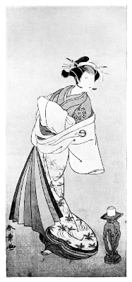 SHUNSHO: THE ACTOR NAKAMURA NOSHIO IN FEMALE RÔLE.