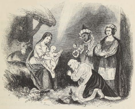 Kings before Mary and baby Jesus