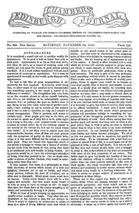 Chambers's Edinburgh Journal, No. 306New Series, Saturday, November 10, 1849 (English)