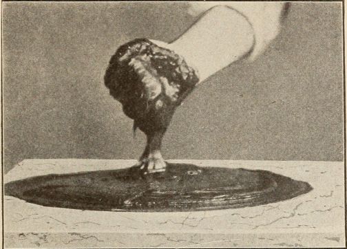 fist of choclate oozing back onto slab