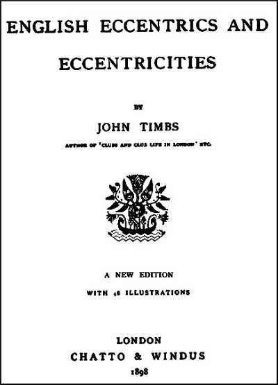 Title page for English Eccentrics and Eccentricities