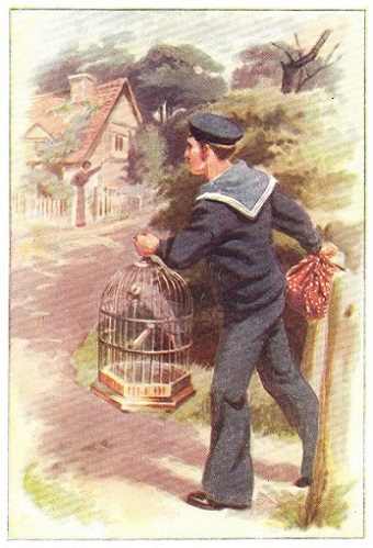 Boy holding cage