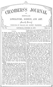 Chambers's Journal of Popular Literature, Science, and Art, No. 721October 20, 1877