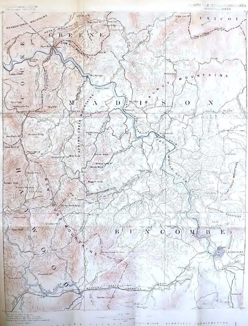 geological survey map of Asheville region