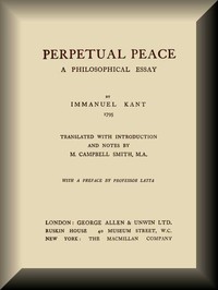 Perpetual Peace: A Philosophical Essay