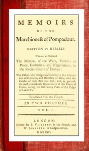 Memoirs of the Marchioness of Pompadour (vol. 1 of 2)