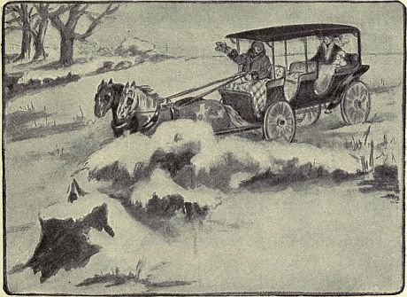 carriage making way through snow