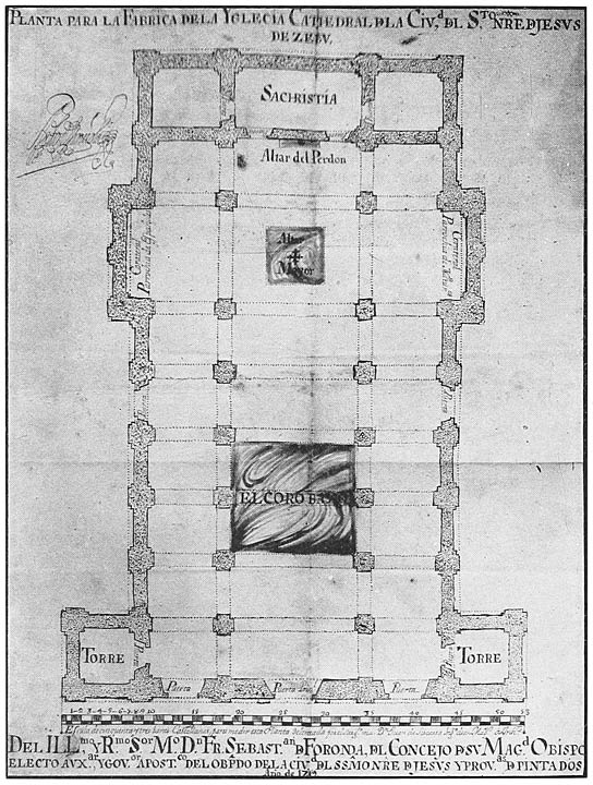 Plan of Cebú Cathedral; drawn by Juan de Siscarra, engineer, 1719