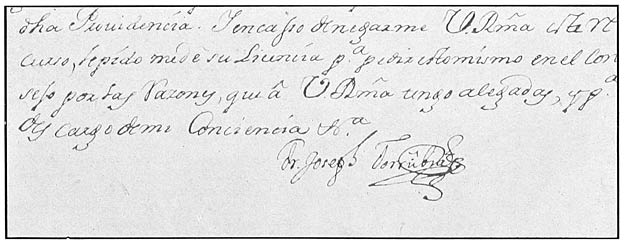 Signature of Joseph Torrubia, O.S.F.