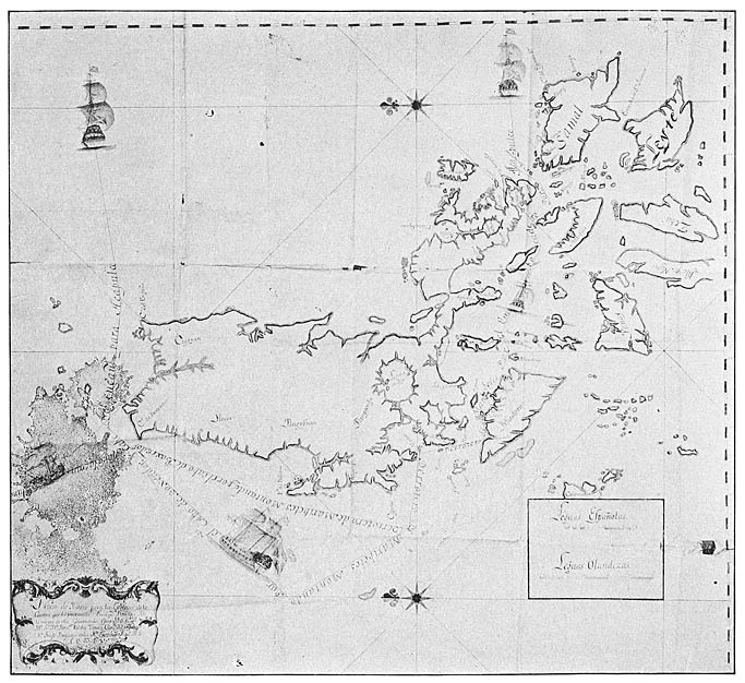 Map showing new route from Manila to Acapulco; presented to Governor Fernando Valdés Tamón by the pilot, Enrique Hermán, 1730