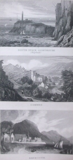 South Stack Lighthouse (Holyhead); Corwen; Barmouth.  London. Published by T. T. & J. Tegg, Cheapside, Oct. 1st 1832