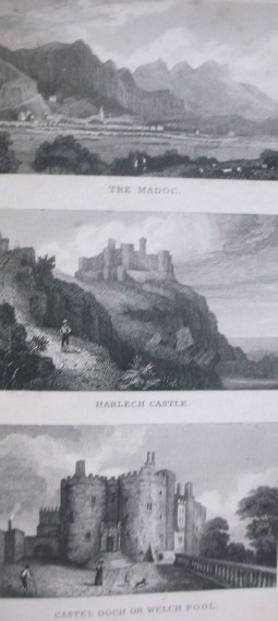Tre Madoc; Harlech Castle; Castel Goch or Welch Pool.  London. Published by T. T. & J. Tegg, Cheapside, Oct. 1st 1832