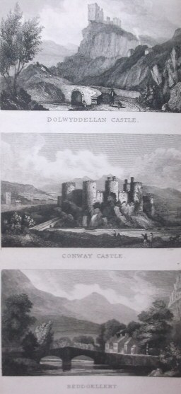 Dolwyddellan Castle; Conway Castle; Beddgellert.  London. Published by T. T. & J. Tegg, Cheapside, Oct. 1st 1832