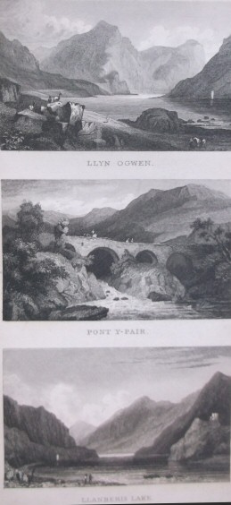 Llyn Ogwen; Pont y-Pair; Llanberis lake.  London.  Published by T. T. & J. Tegg, Cheapside, Oct. 1st 1832