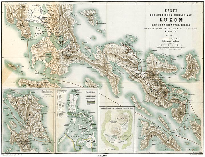 KARTE DES SÜDLICHEN THEILES VON LUZON UND BENACHBARTER INSELN