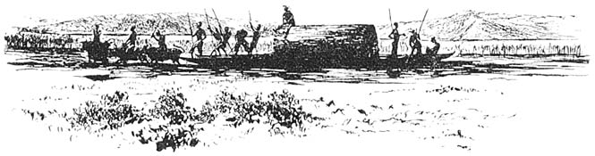 Schifffahrt im Sumpf.