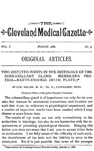The Cleveland Medical Gazette, Vol. 1, No. 5, March 1886