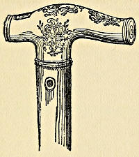 Drawing of the gold-headed cane